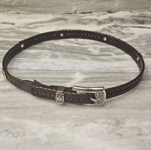 Brighton Brown & Silver Braided Concho Belt Medium 30